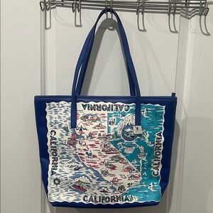 Talbots Destination California Map Tote Bag